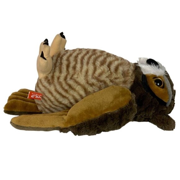 Wild Republic Great Horned Owl Plush Realistic Stuffed Animal Soft Bird Toy 12" - Picture 2 of 6